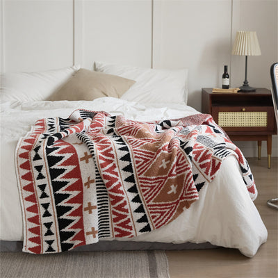 Bedroom Knitted Flower Pattern Blanket